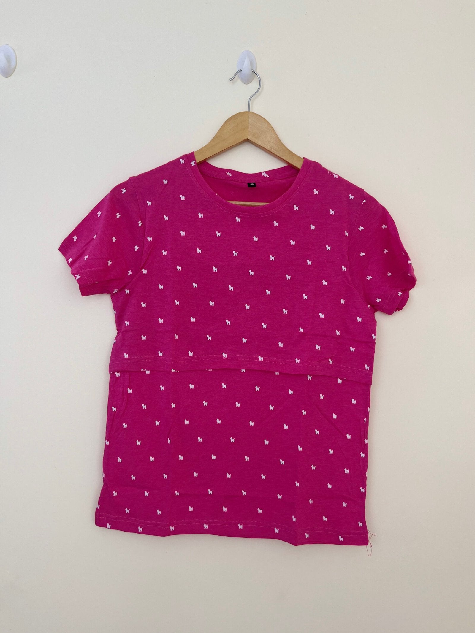 Pink Dog Printed Feeding Top