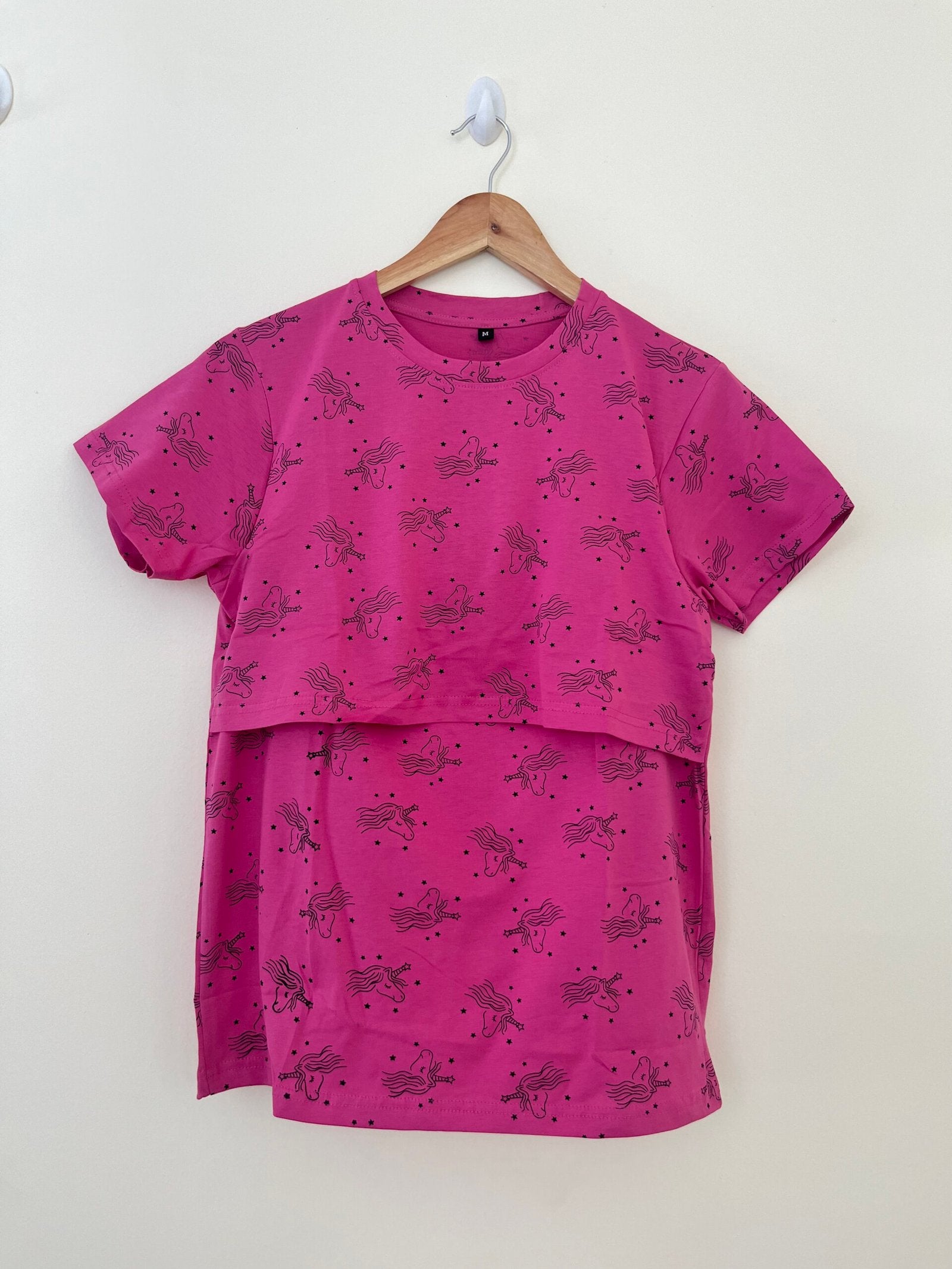 Pink Unicorn Printed Feeding Top