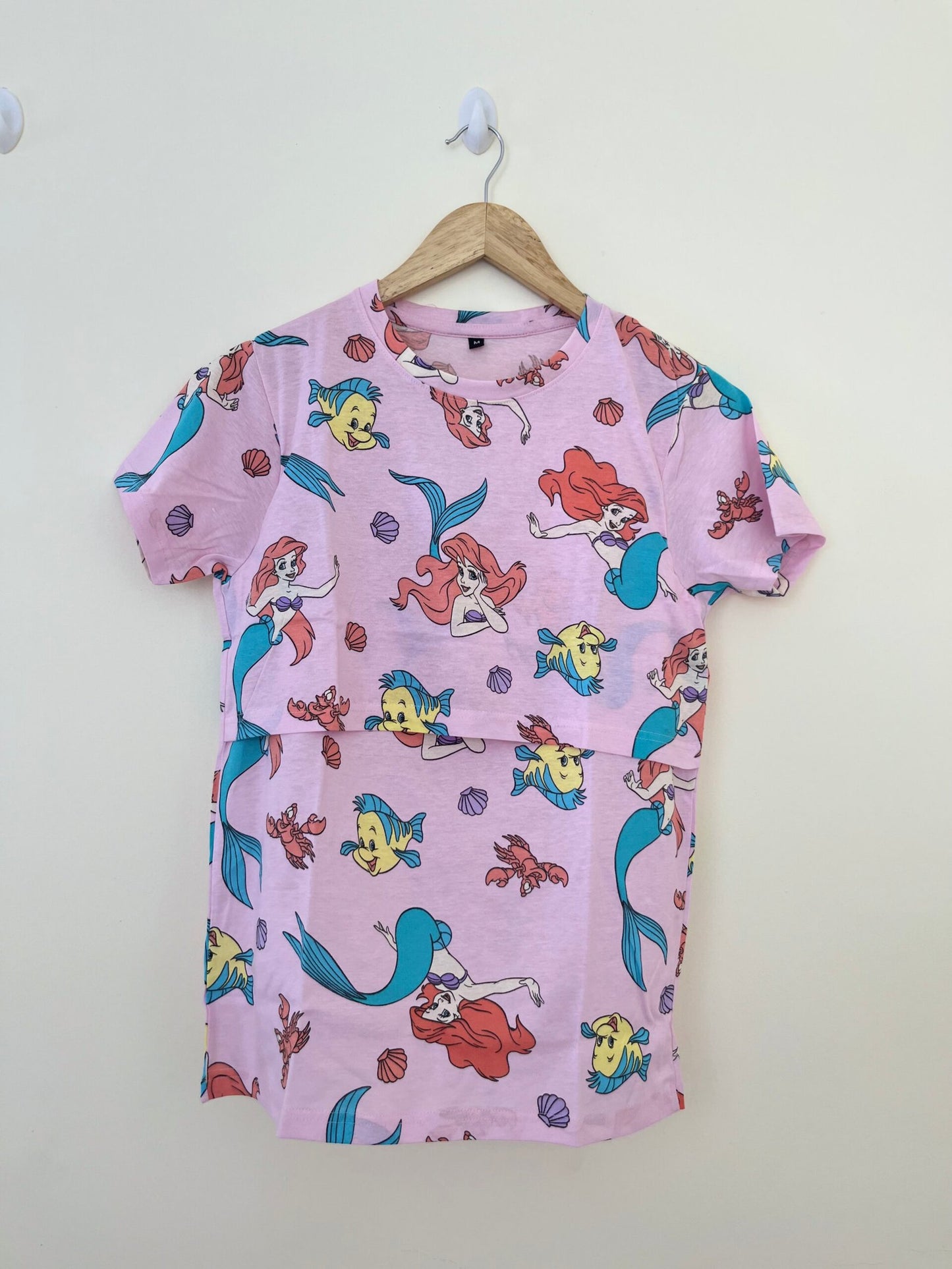 Pink Mermaid Printed Feeding Top