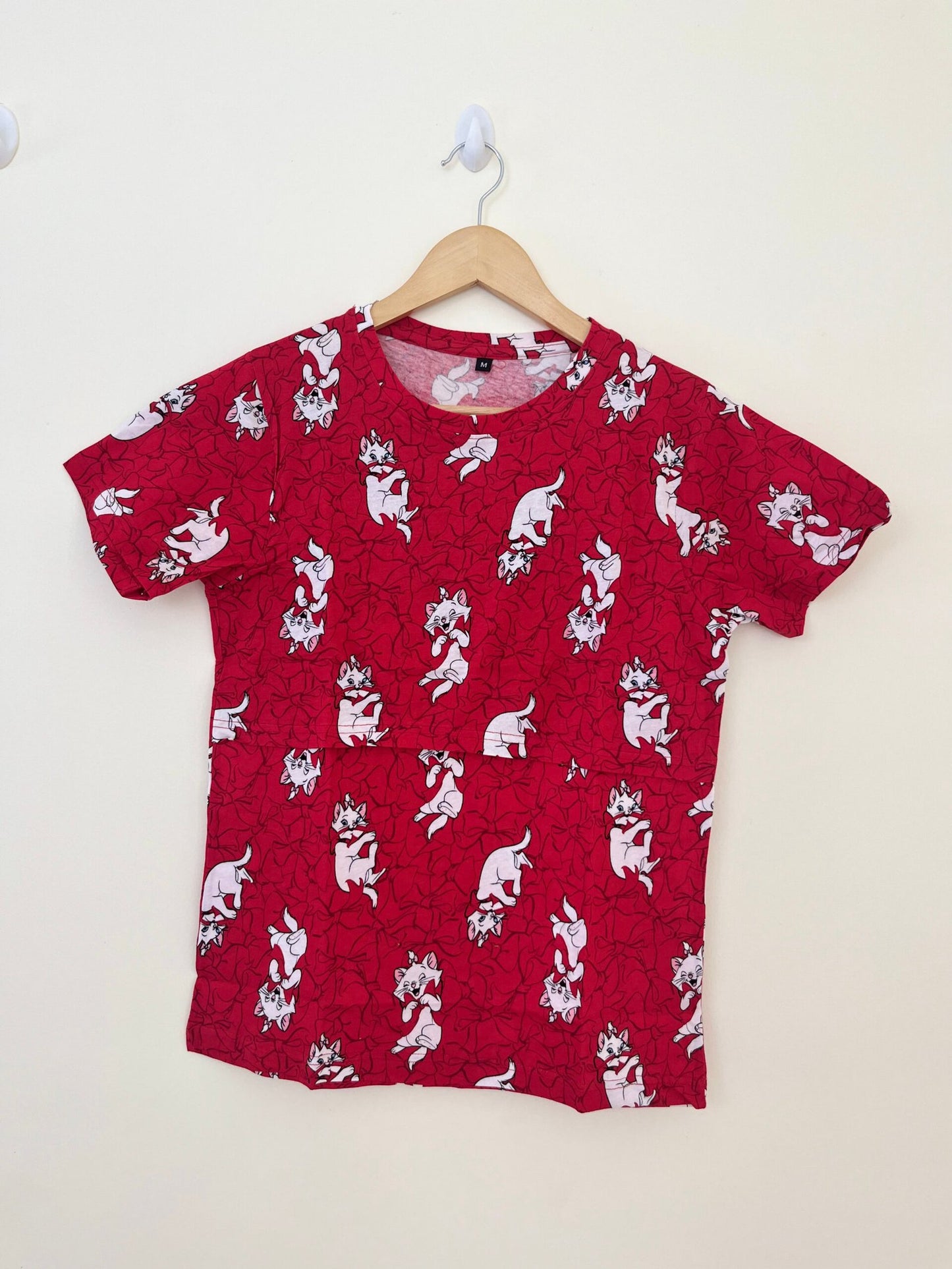 Red Cat Printed Feeding Top