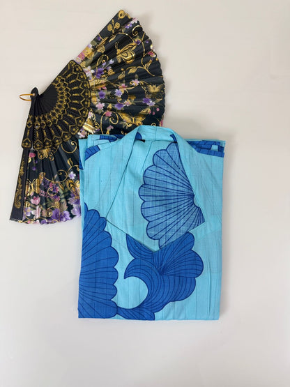 Sky Blue Tropical Floral Print Budget Friendly Frock