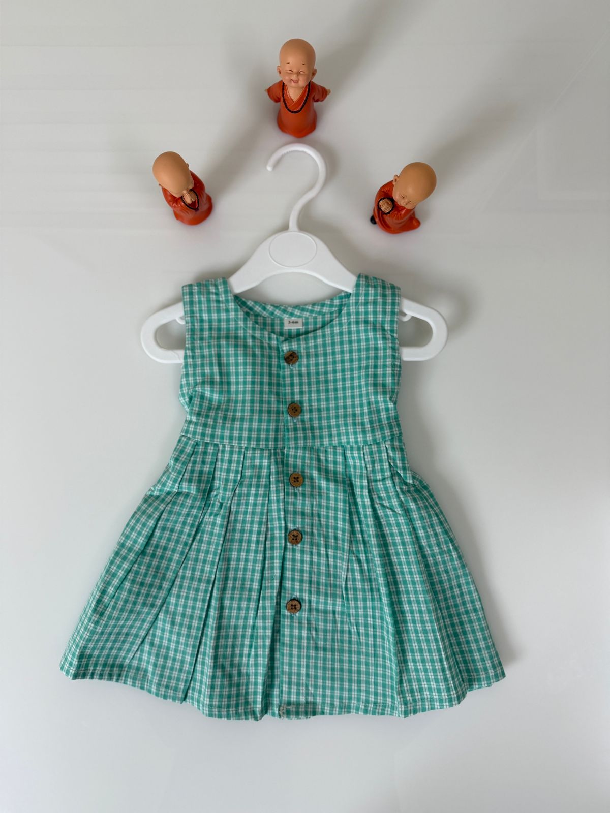 Mint Meadow print Cotton baby girl Frock