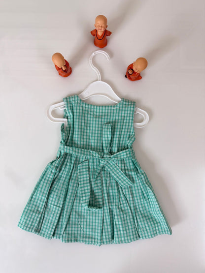 Mint Meadow print Cotton baby girl Frock