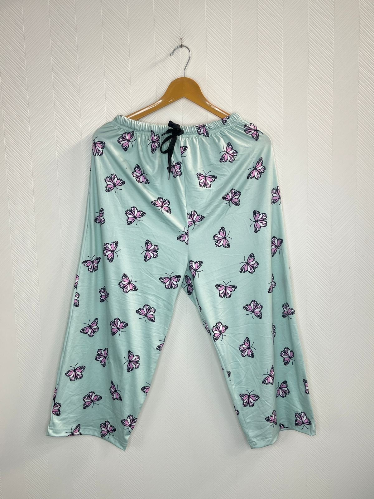 Mint Green Butterfly Print Cotton 3/4th Pants