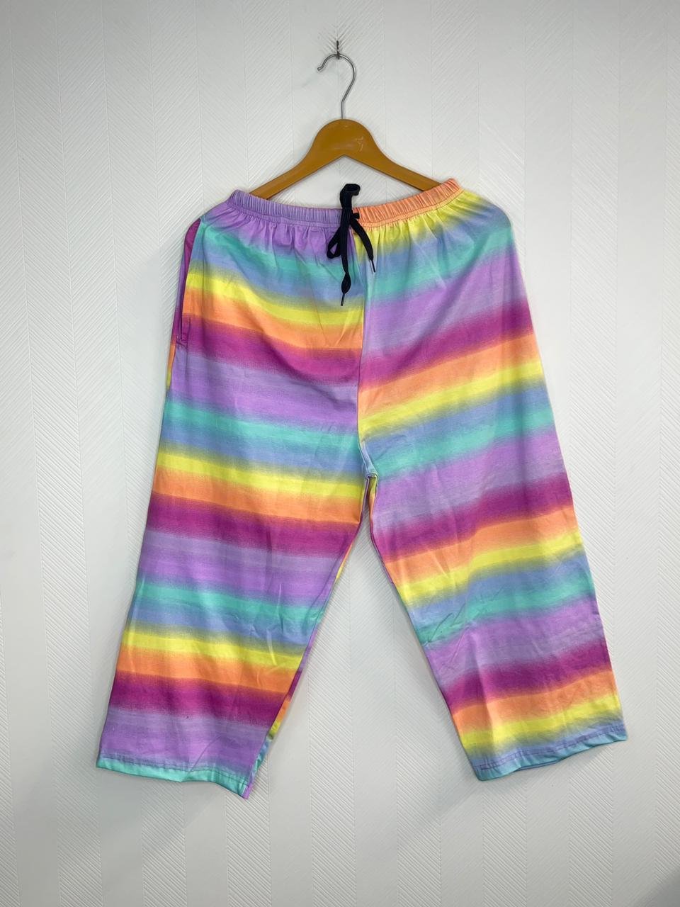 Rainbow Stripe Cotton 3/4th Pants