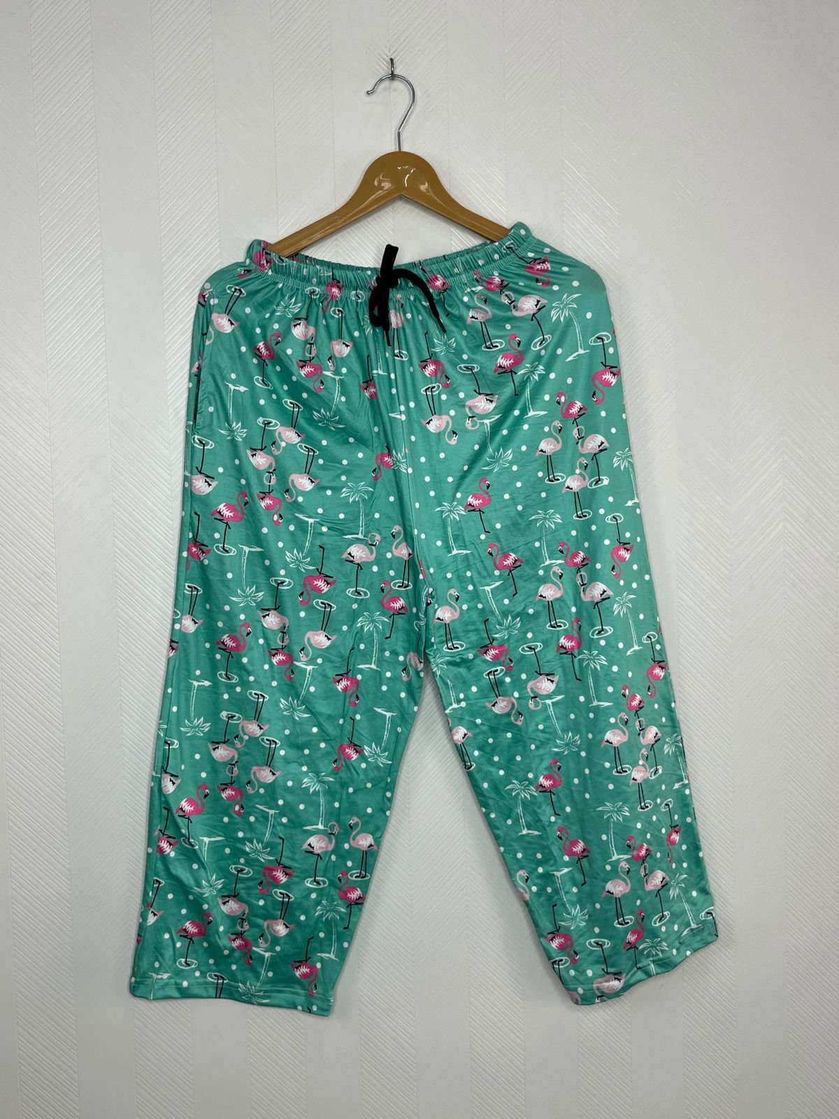 Mint Green Flamingo Printed Cotton 3/4th Pants
