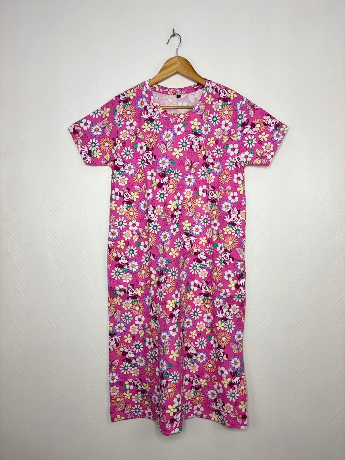 Pink Minnie Mouse Floral Print Long Tunic