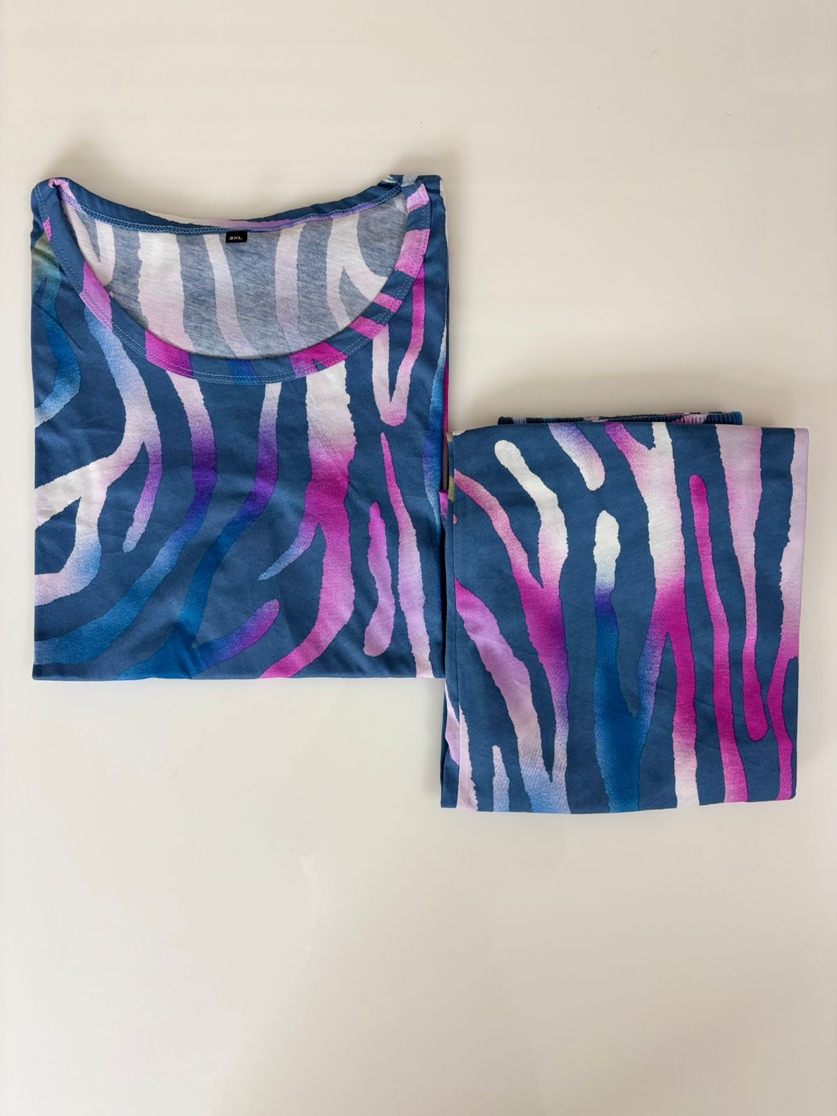 Blue Zebra Print T-Shirt and Palazzo