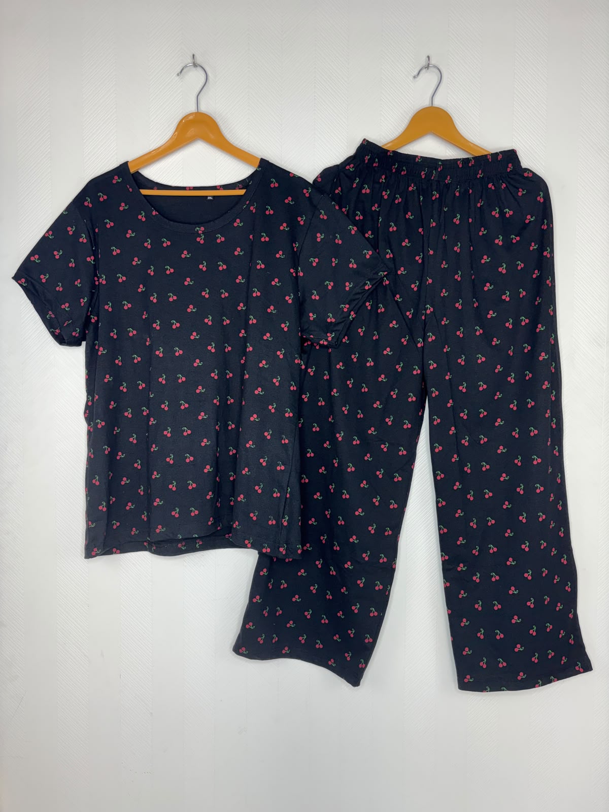 Navy Cherry Print T-Shirt and Palazzo