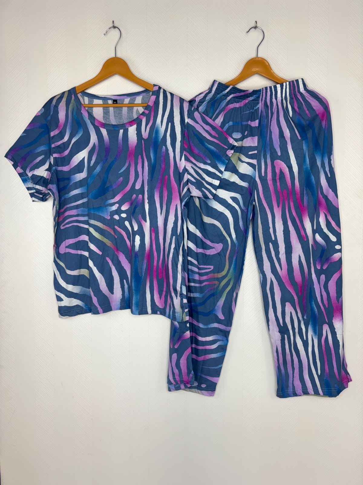 Blue Zebra Print T-Shirt and Palazzo