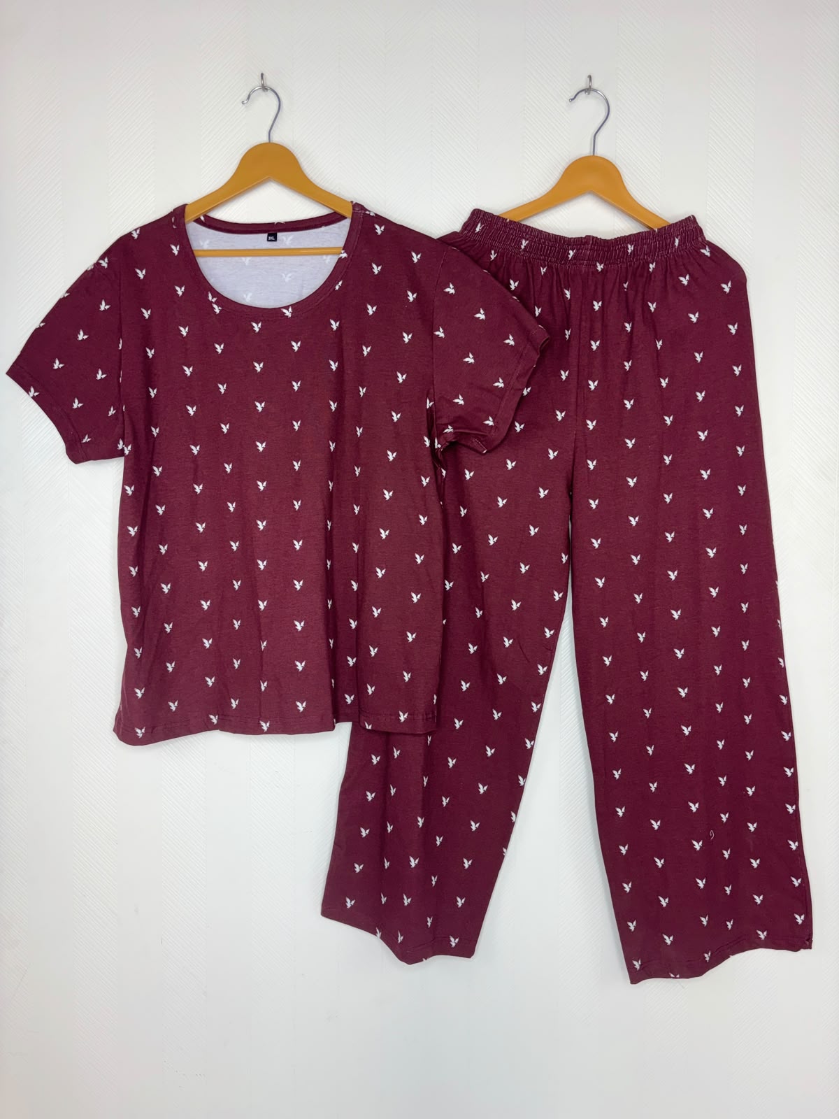 Wine Bunny Print T-Shirt and Palazzo