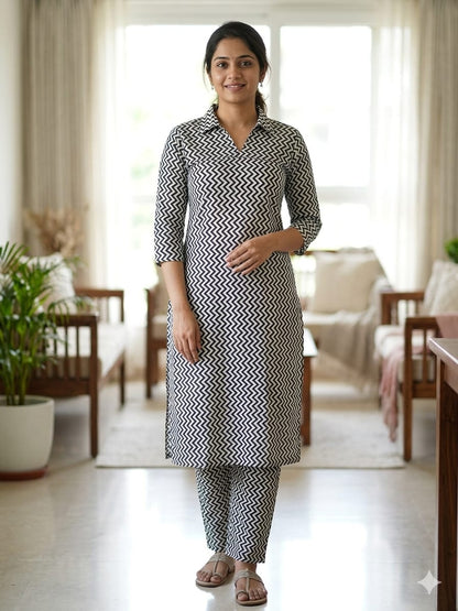 Black and White Chevron Print Outdoor Wear Co-ords