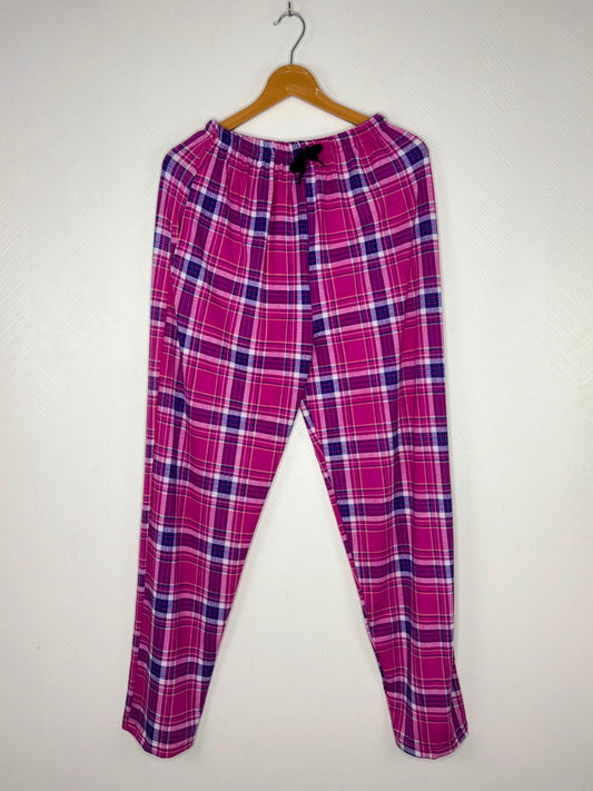 Pink Checked Print Women's Night Pant
