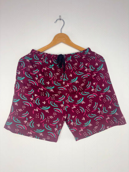 Abstract Wave Plum Women's Shorts