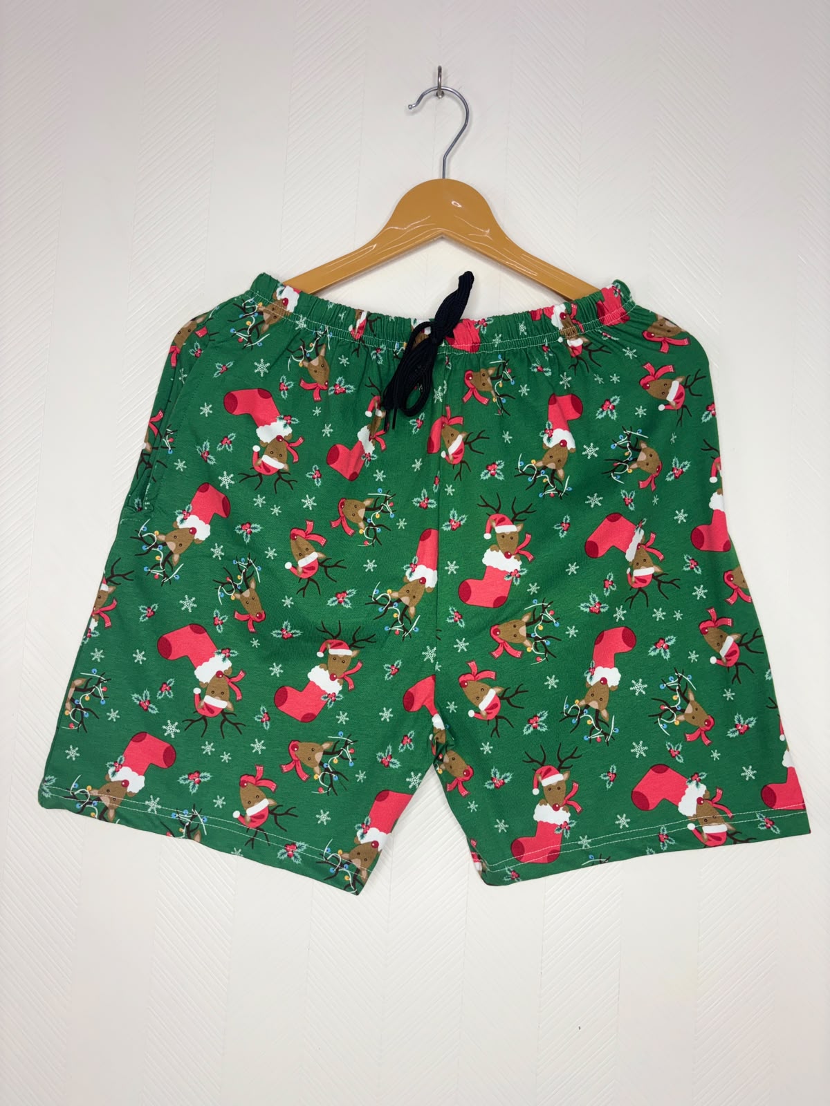 Christmas Reindeer Green Women's Shorts