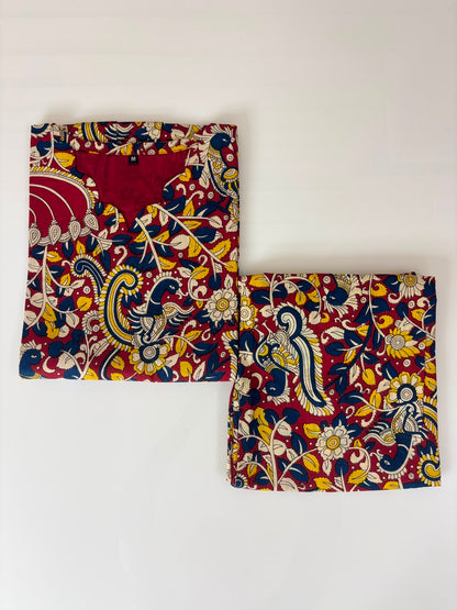Multicolor Kalamkari Peplum Co-ord Set