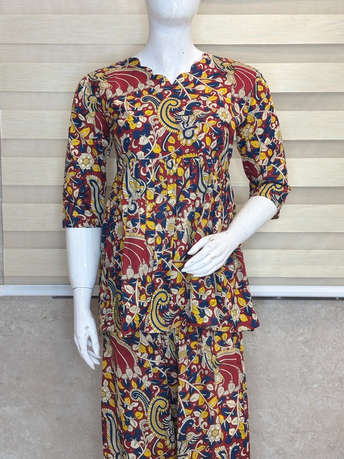 Multicolor Kalamkari Peplum Co-ord Set