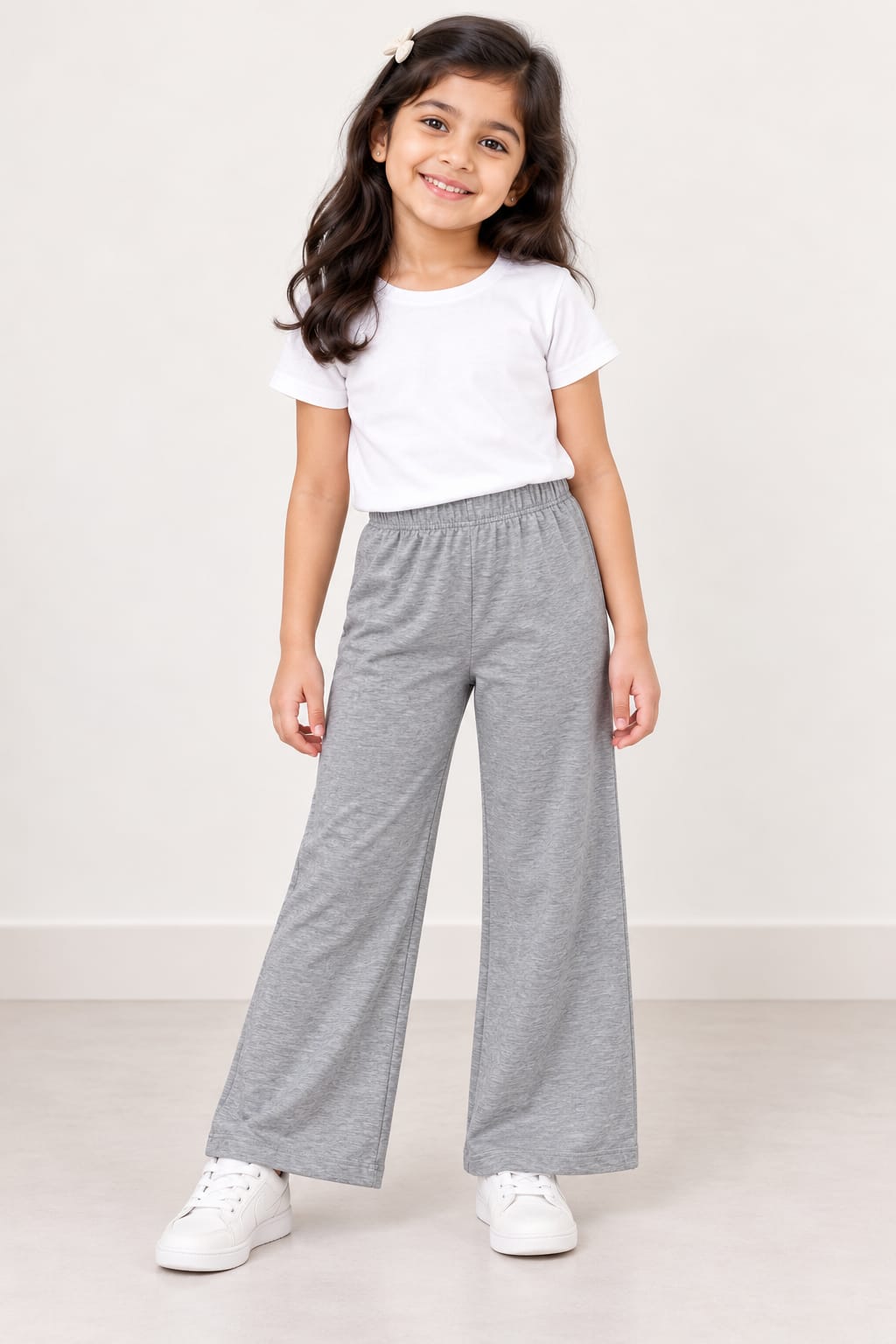 Solid Grey Melange Color Palazzo