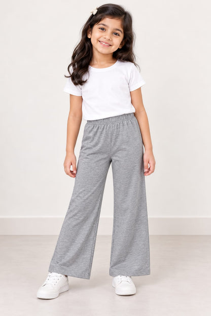 Solid Grey Melange Color Palazzo