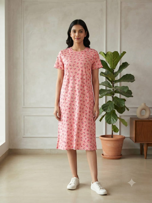 Cherry Charm Cotton Lounge Tunic