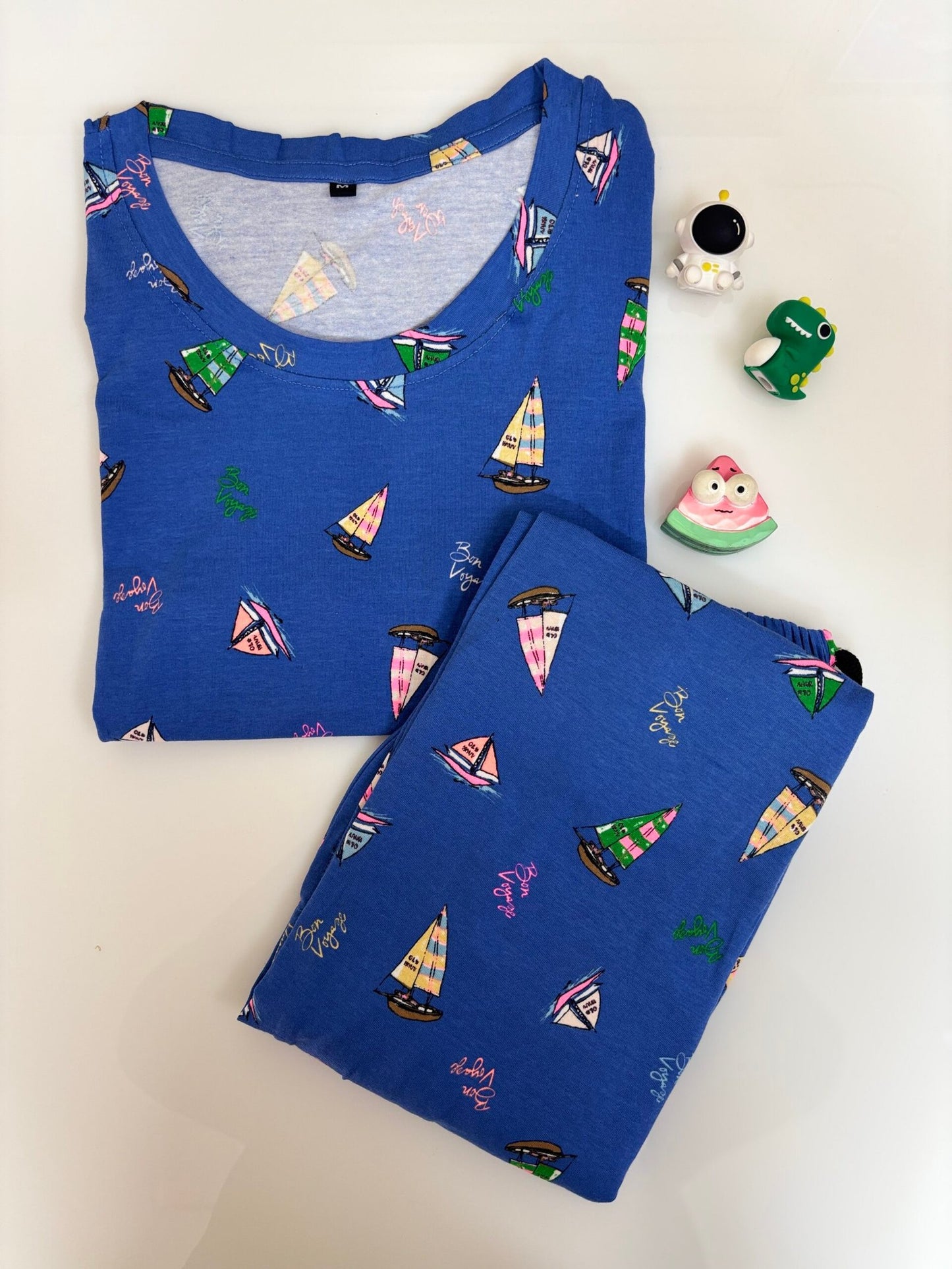 Blue Sailboat's Printed T-shirt with Combo Pant Set