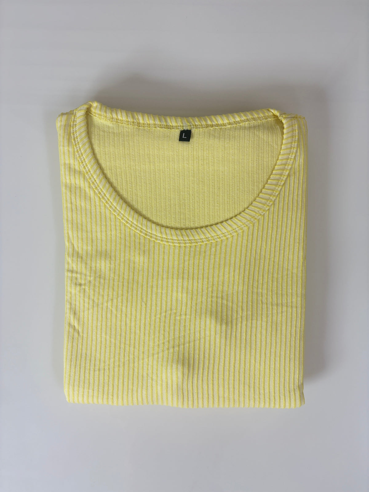 Lemon Yellow Ribbed Knit Short Sleeve Lounge Frock