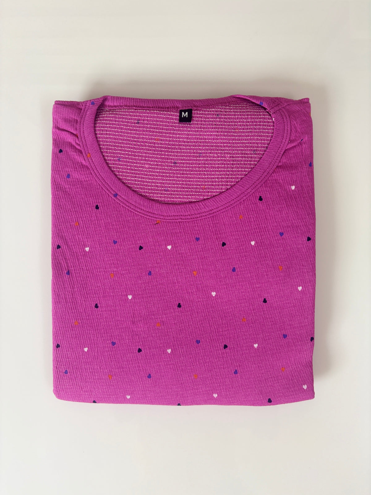 Magenta Confetti Dot Print Short Sleeve Lounge Frock