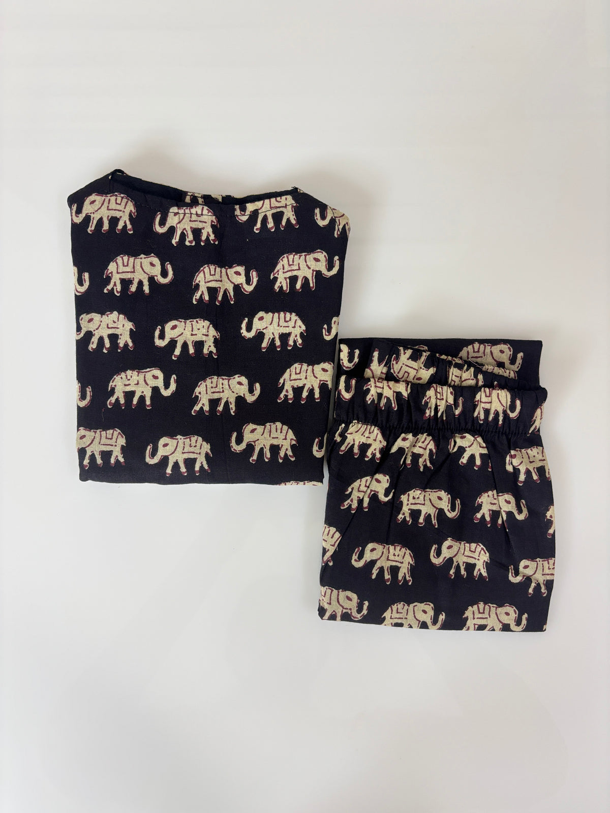 Black Elephant Print Girl Outdoor wear set