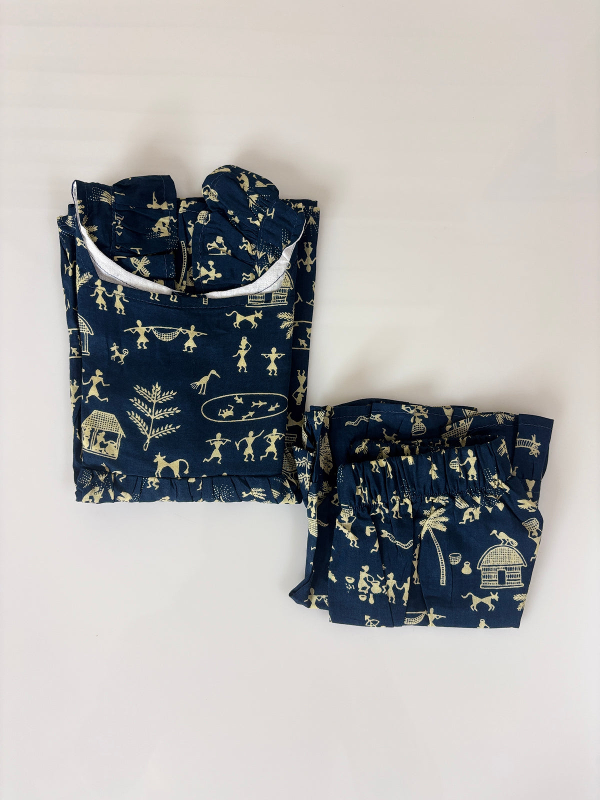 Navy Blue Tribal Print Girl Outdoor wear set