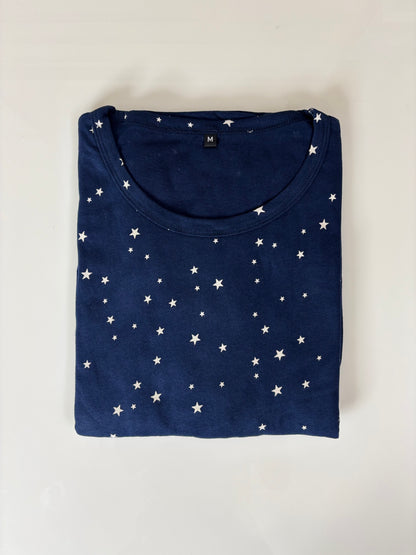 Navy Blue Star Print Lounge Frock