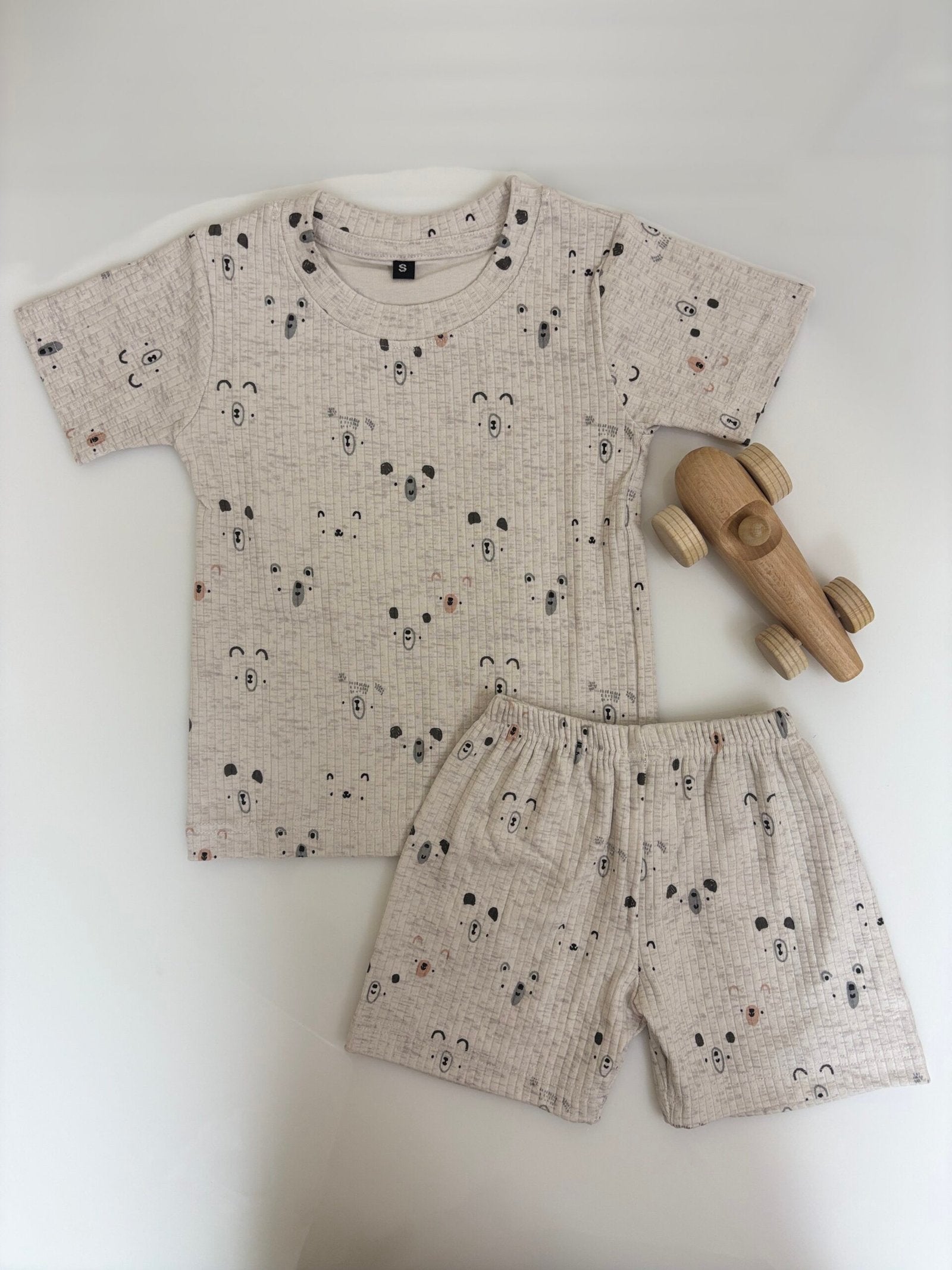 Grey Face Printed Kids T-shirt and shorts Coords