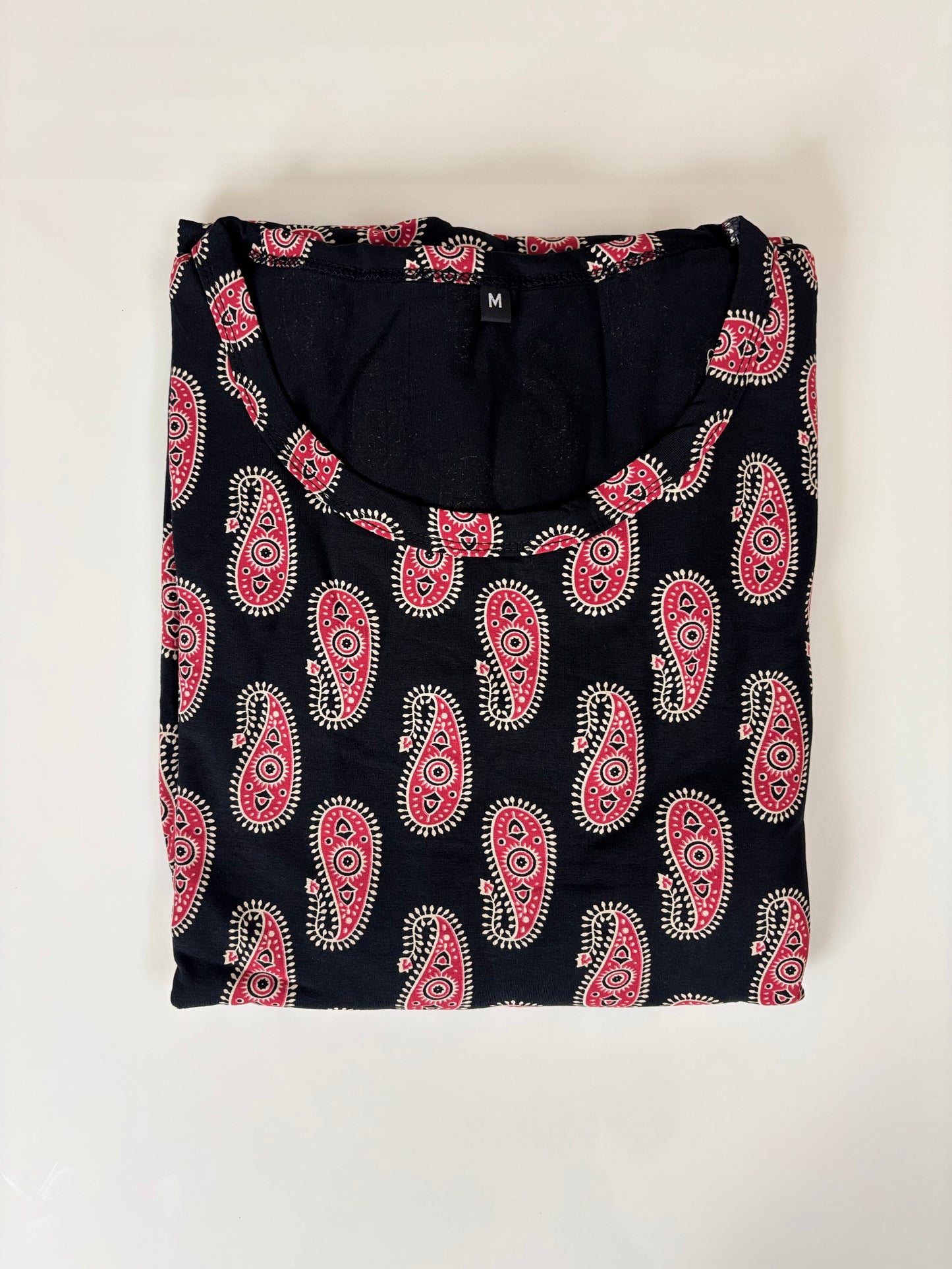 Black Pink Paisley Print Lounge Frock