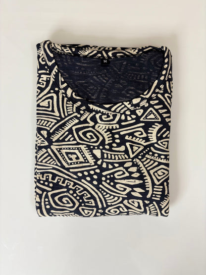 Navy Blue Tribal Print Lounge Frock