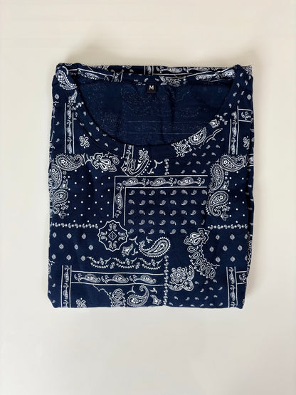Navy Blue Paisley Print Lounge Frock