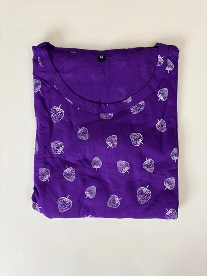 Purple Strawberry Print Lounge Frock