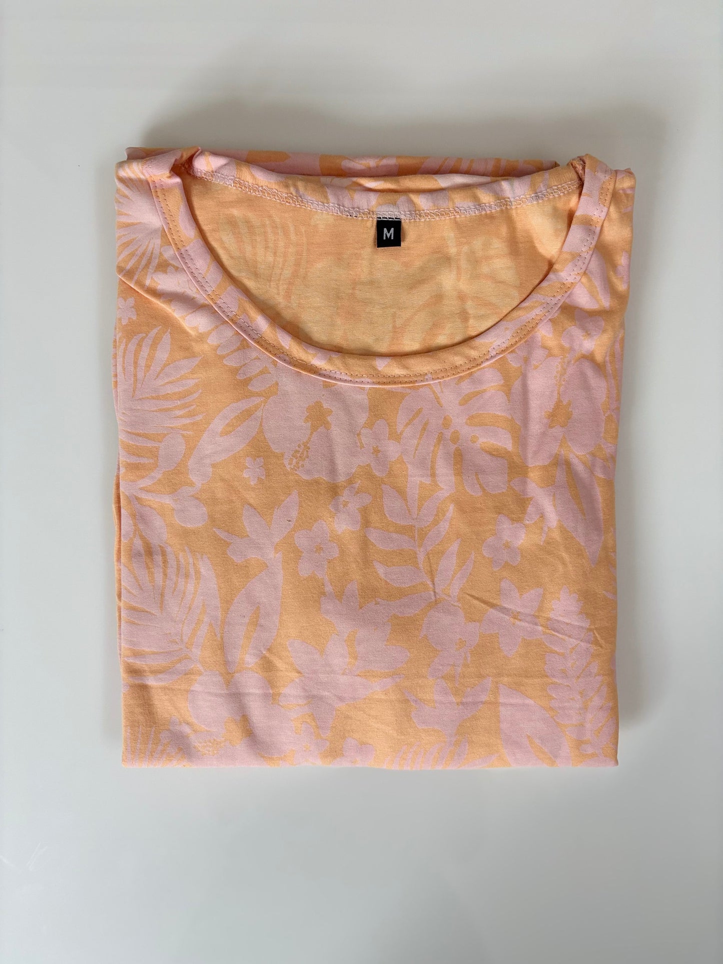 Peach Floral Print Lounge Frock