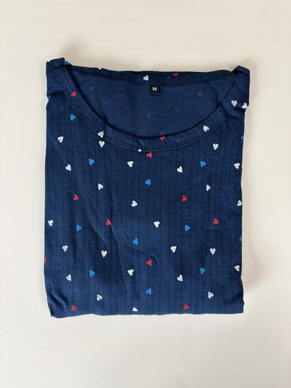 Navy Heart Print Lounge Frock