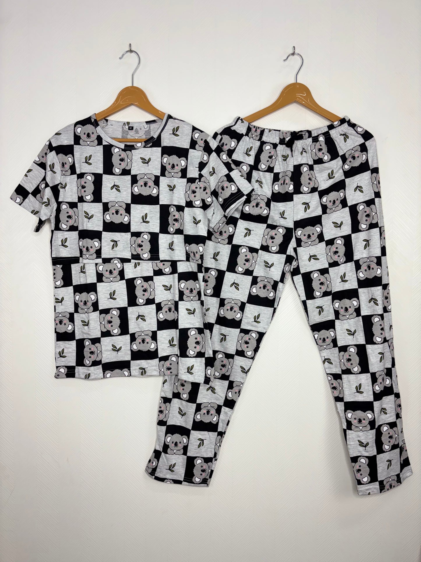 Grey Koala Printed Feeding T-shirt And Pants