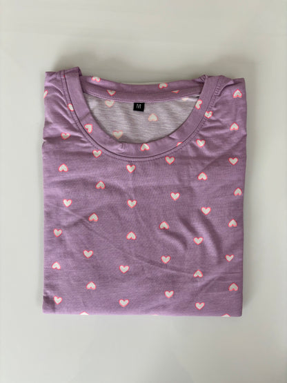 Lavender Heart Print Long Tunic