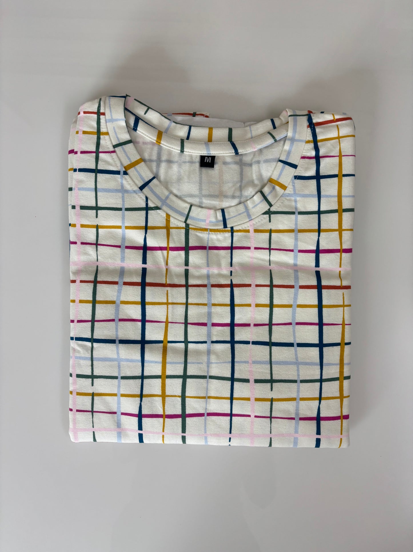 White Checked Print Long Tunic