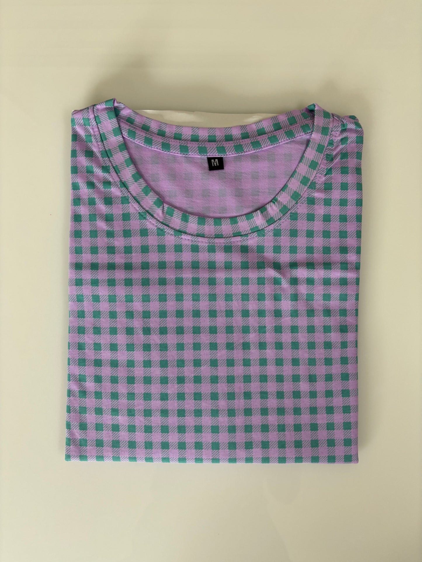 Lavender Checks Print Long Tunic
