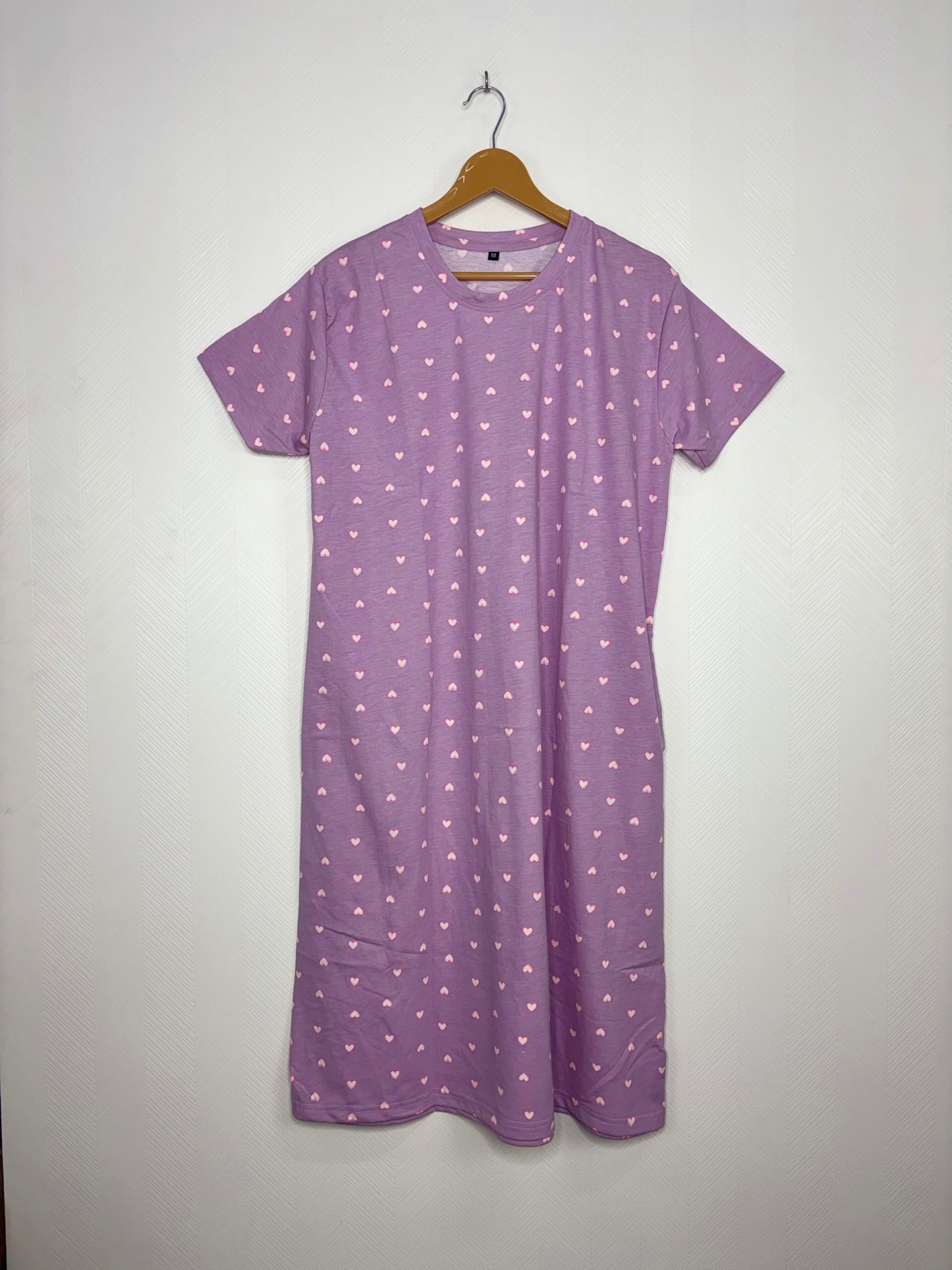 Lavender Heart Print Long Tunic