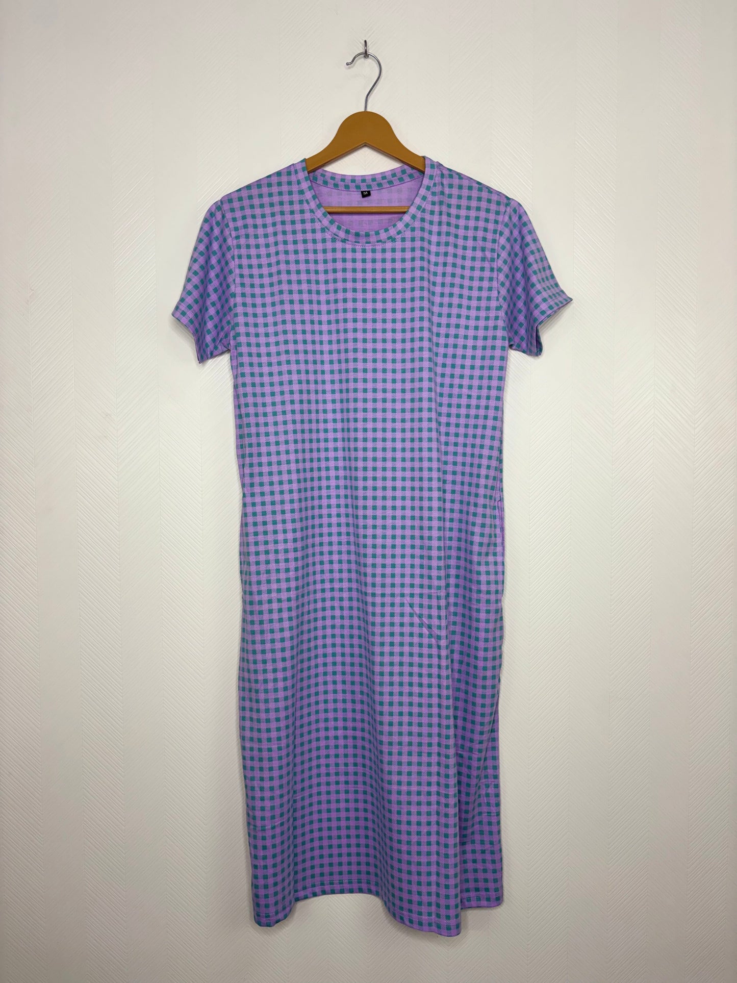 Lavender Checks Print Long Tunic