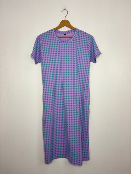 Lavender Checks Print Long Tunic