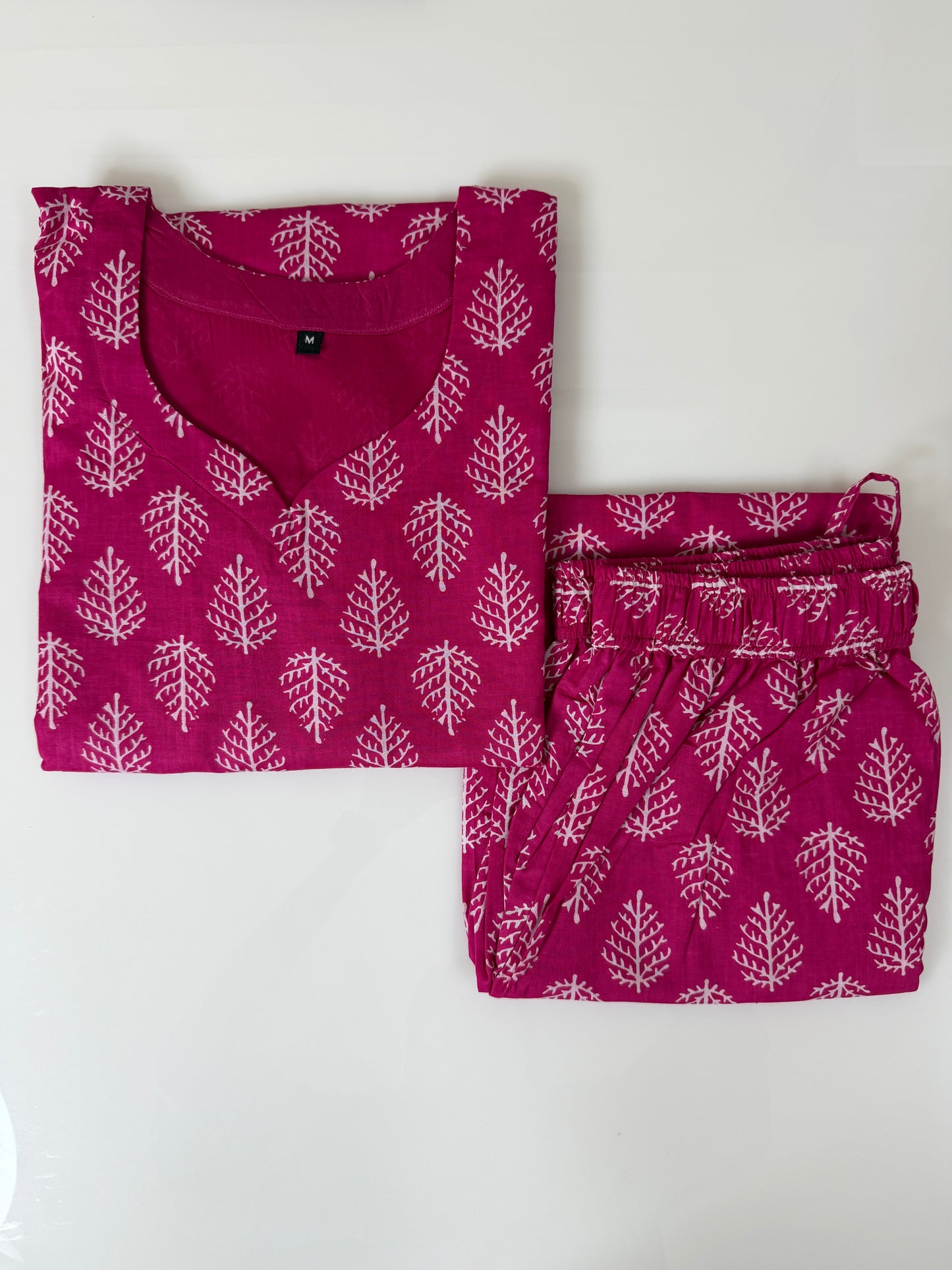 Hot Pink with Leaf Print Outdoor Wear Coords