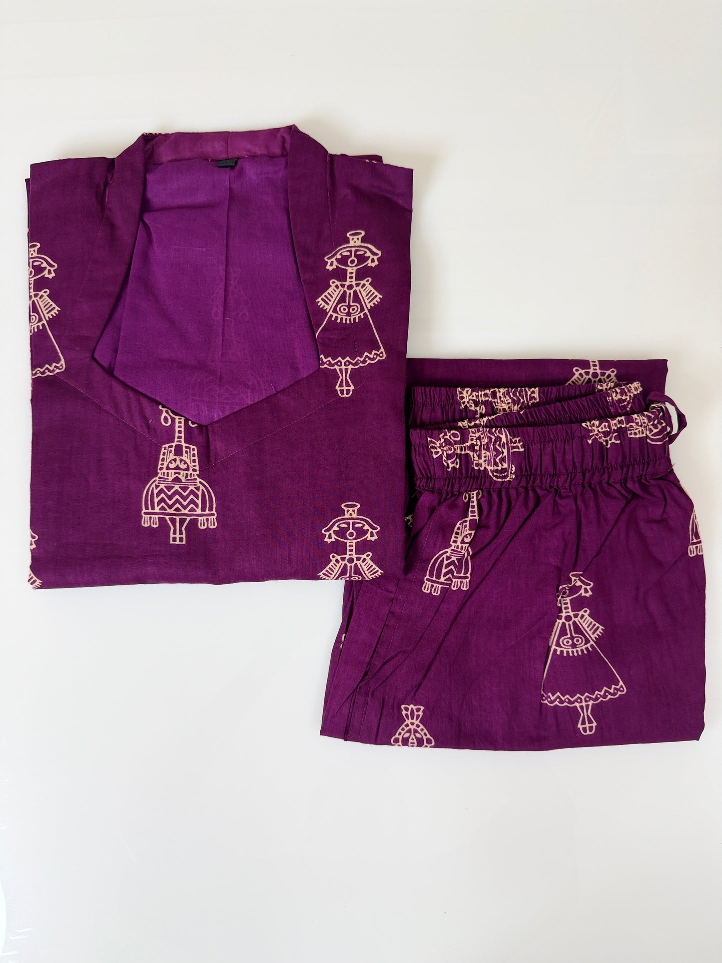 Purple with Tribal Print Outdoor Wear Coords