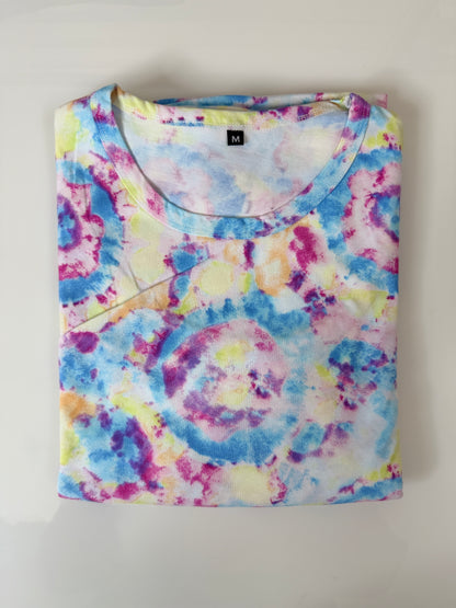 Multicolor Tie-Dye Print Maternity Feeding Maxi