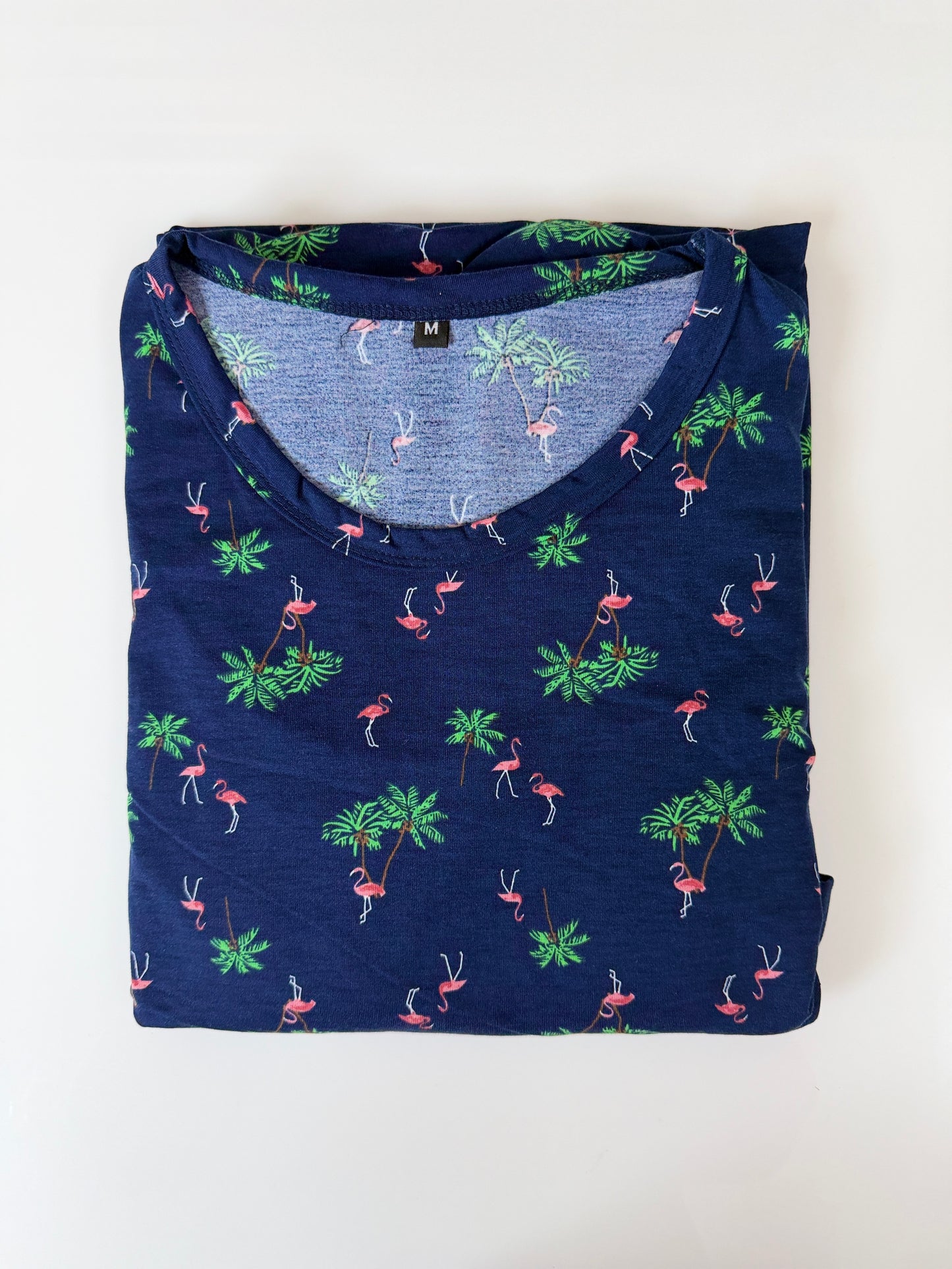 Navy Flamingo Print Maternity Feeding Maxi