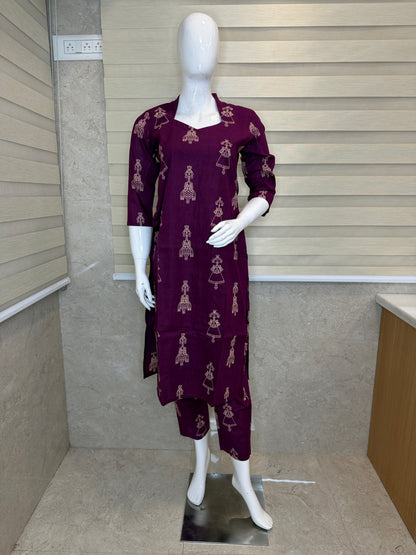 Purple with Tribal Print Outdoor Wear Coords