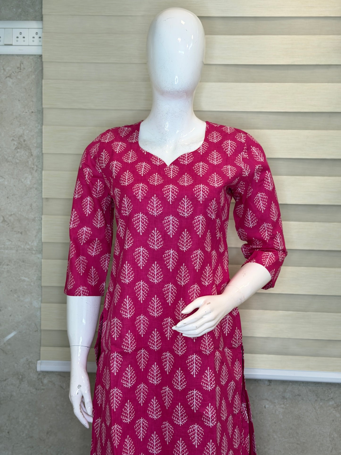 Hot Pink with Leaf Print Outdoor Wear Coords